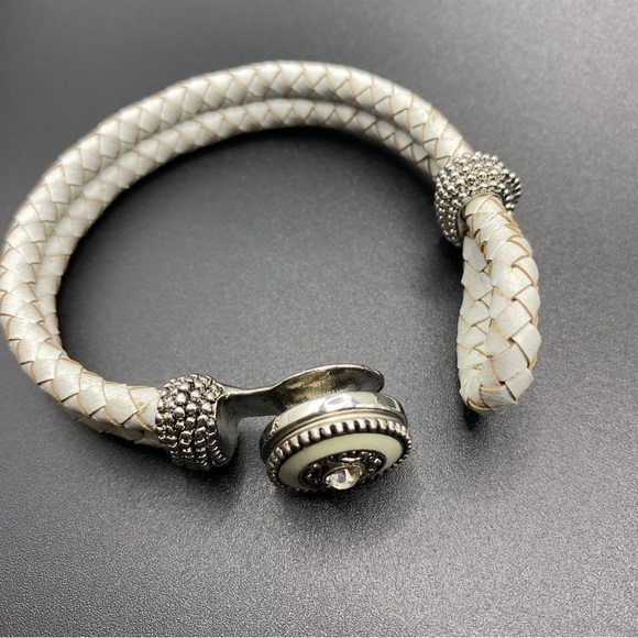 Leather Wrap Snap Bracelet & Dolphin Rhinestone Blue Snap Necklace - Picture 6 of 7